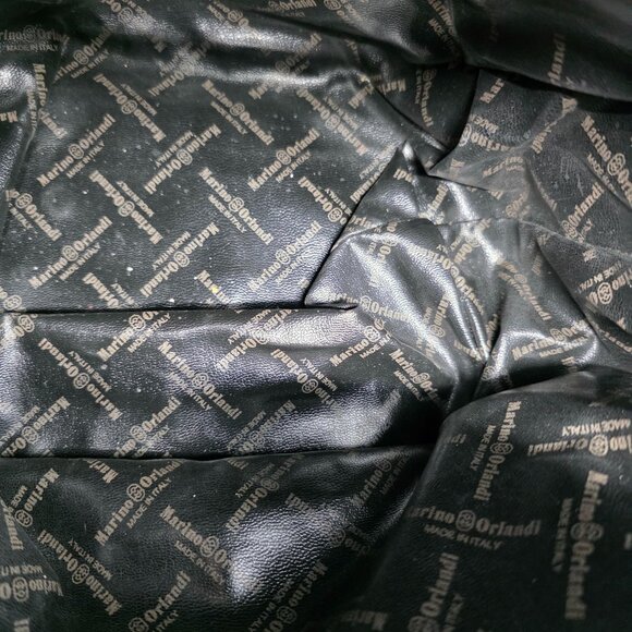 Marino Orlandi Black Leather Hobo Shoulder Bag Gold Hardware Made in Italy - Picture 3 of 16